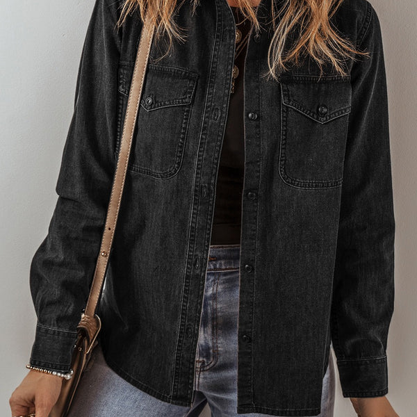 Button Up Long Sleeve Denim Jacket