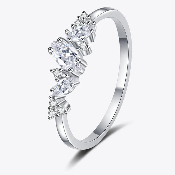 Adored Moissanite Rhodium-Plated Ring  WALKSHIC