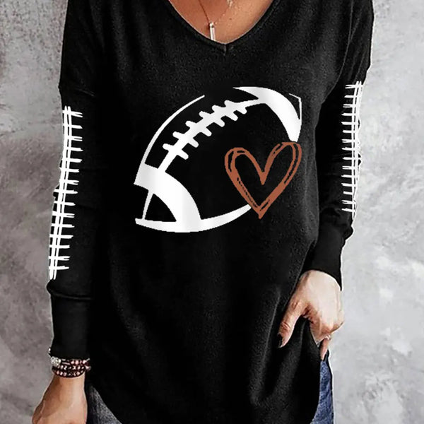 Football Graphic Long Sleeve T-Shirt  WALKSHIC