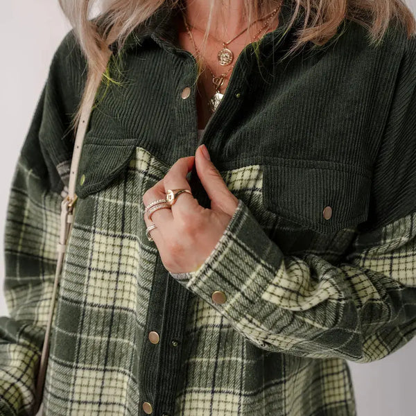 Plaid Button Up Long Sleeve Jacket  WALKSHIC