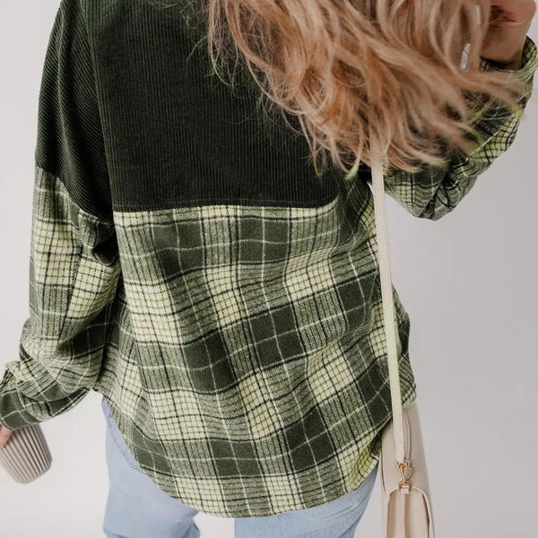 Plaid Button Up Long Sleeve Jacket  WALKSHIC